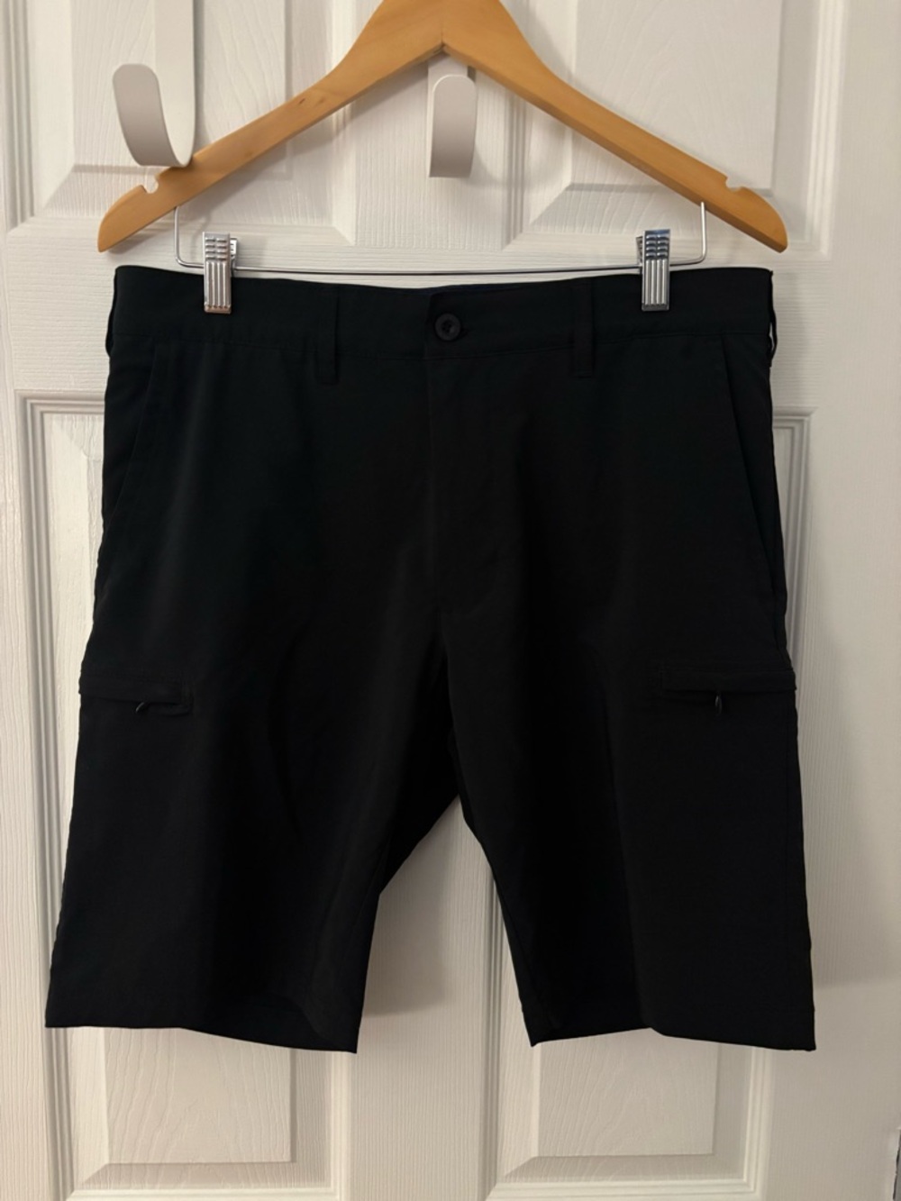 Nat Nast Black Cargo Shorts with Side Zip Pockets